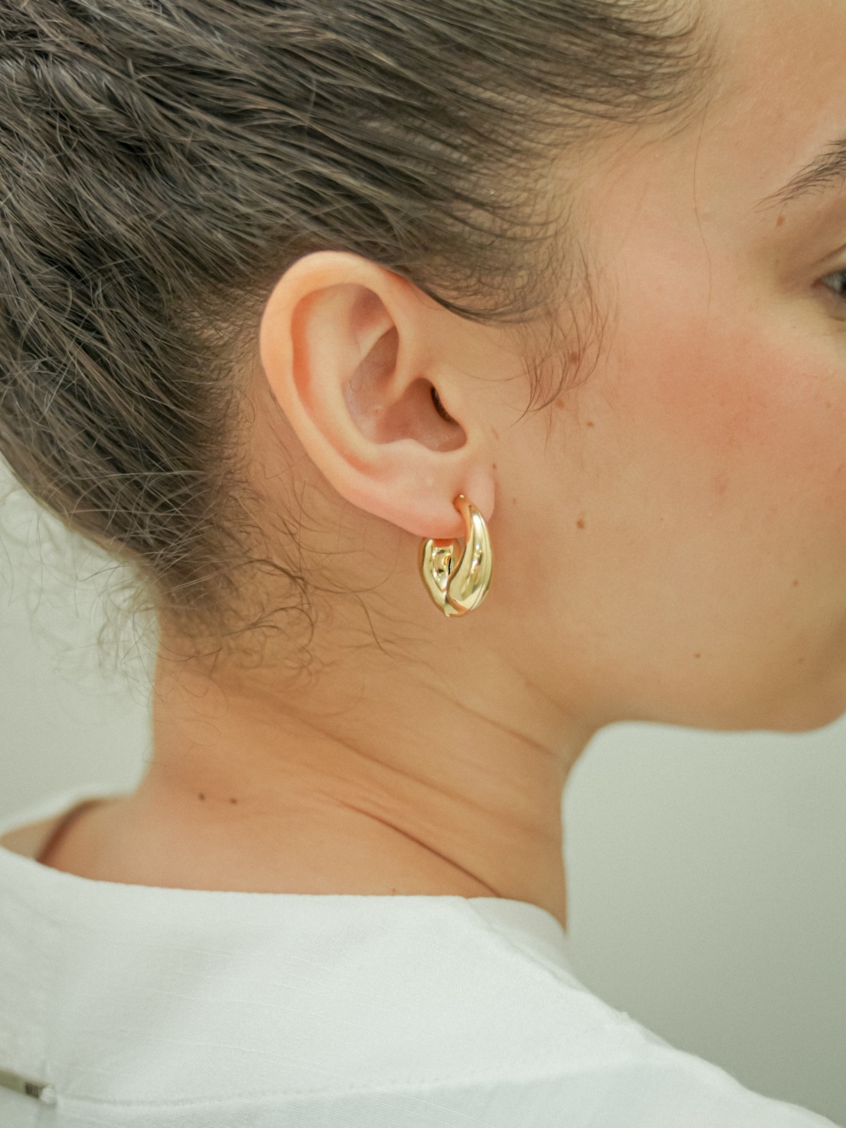 Brinco Argola Gota Dupla Tubo