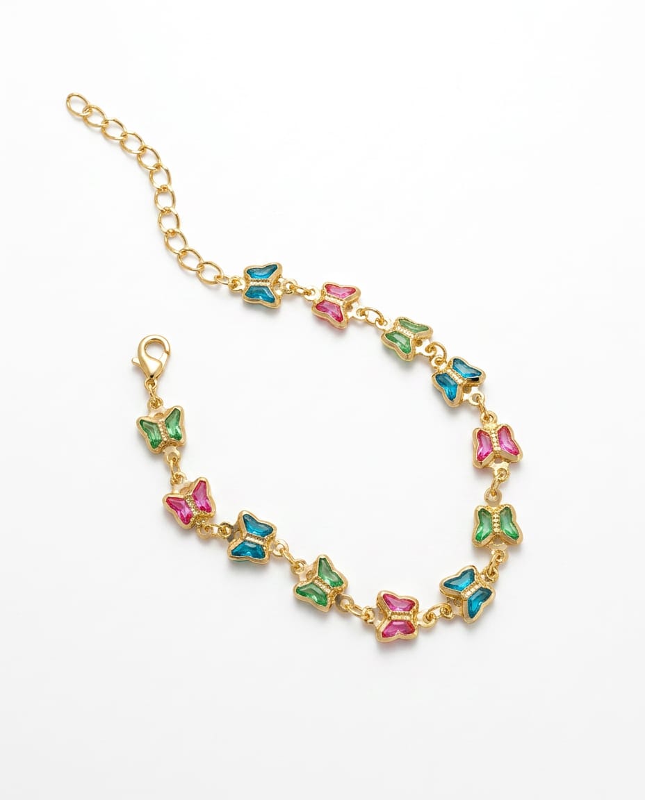 Pulseira Borboletas Tal Mãe, Tal Filha 18cm/14cm