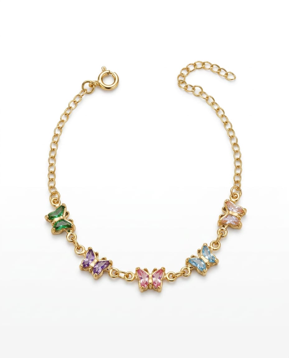 Pulseira Borboletas Tal Mãe, Tal Filha 18cm/14cm