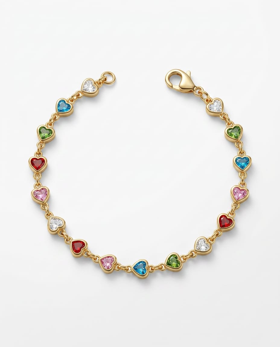 Pulseira Corações Tal Mãe, Tal filha 18cm/14cm