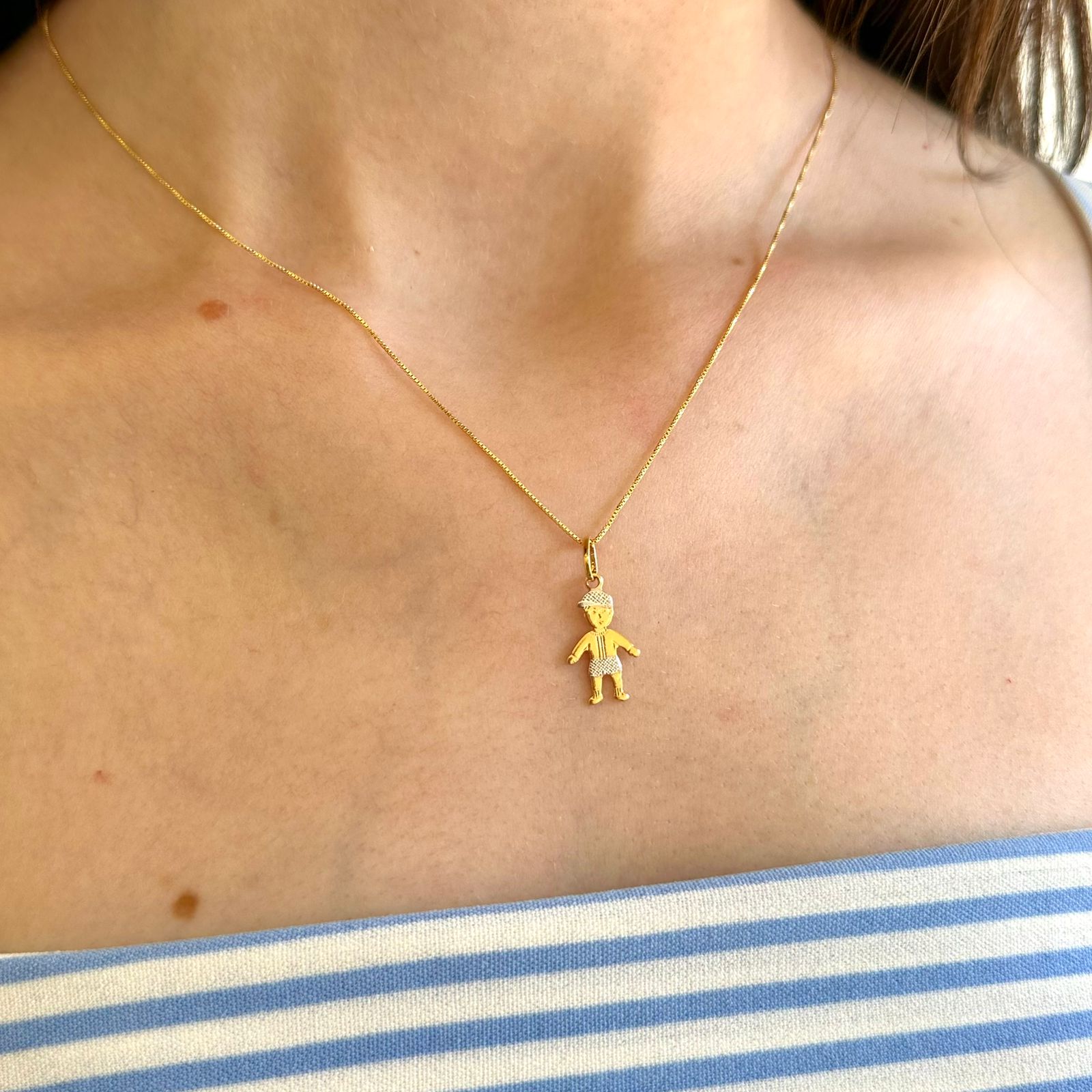 Pingente Menino Banhado a Ouro 18k