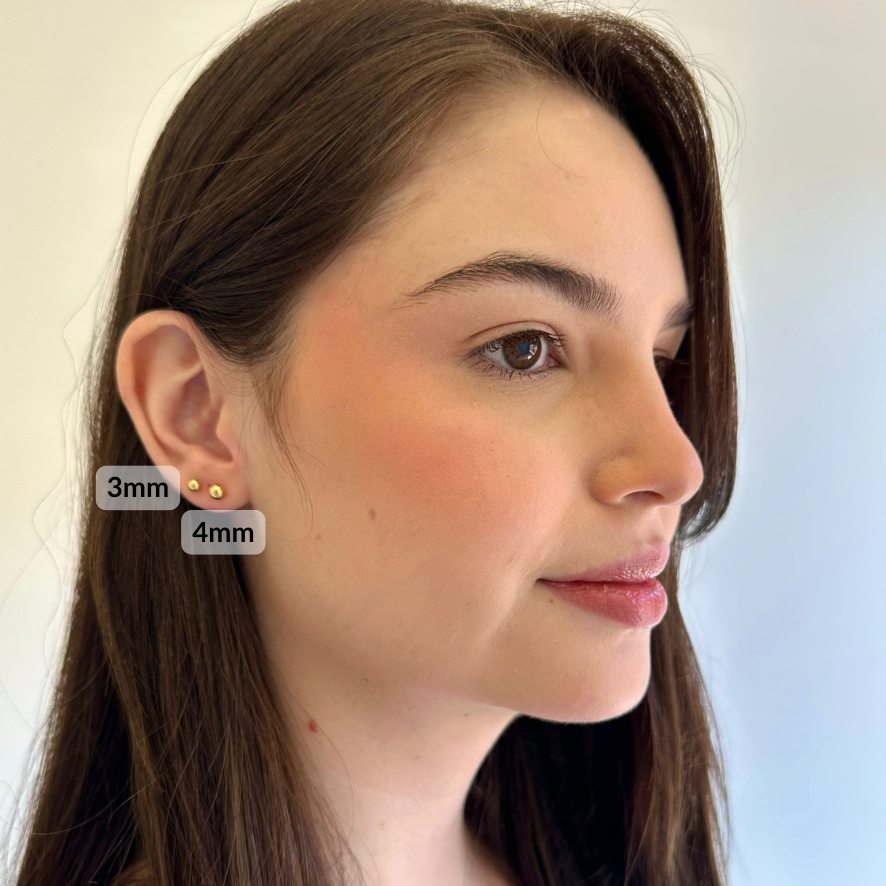 Brinco Trio Bola Lisa Banhado a Ouro 18K