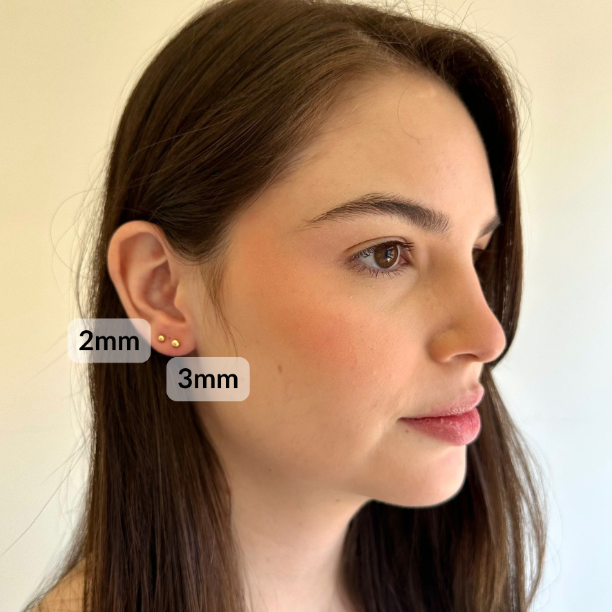 Brinco Trio Bola Lisa Banhado a Ouro 18K