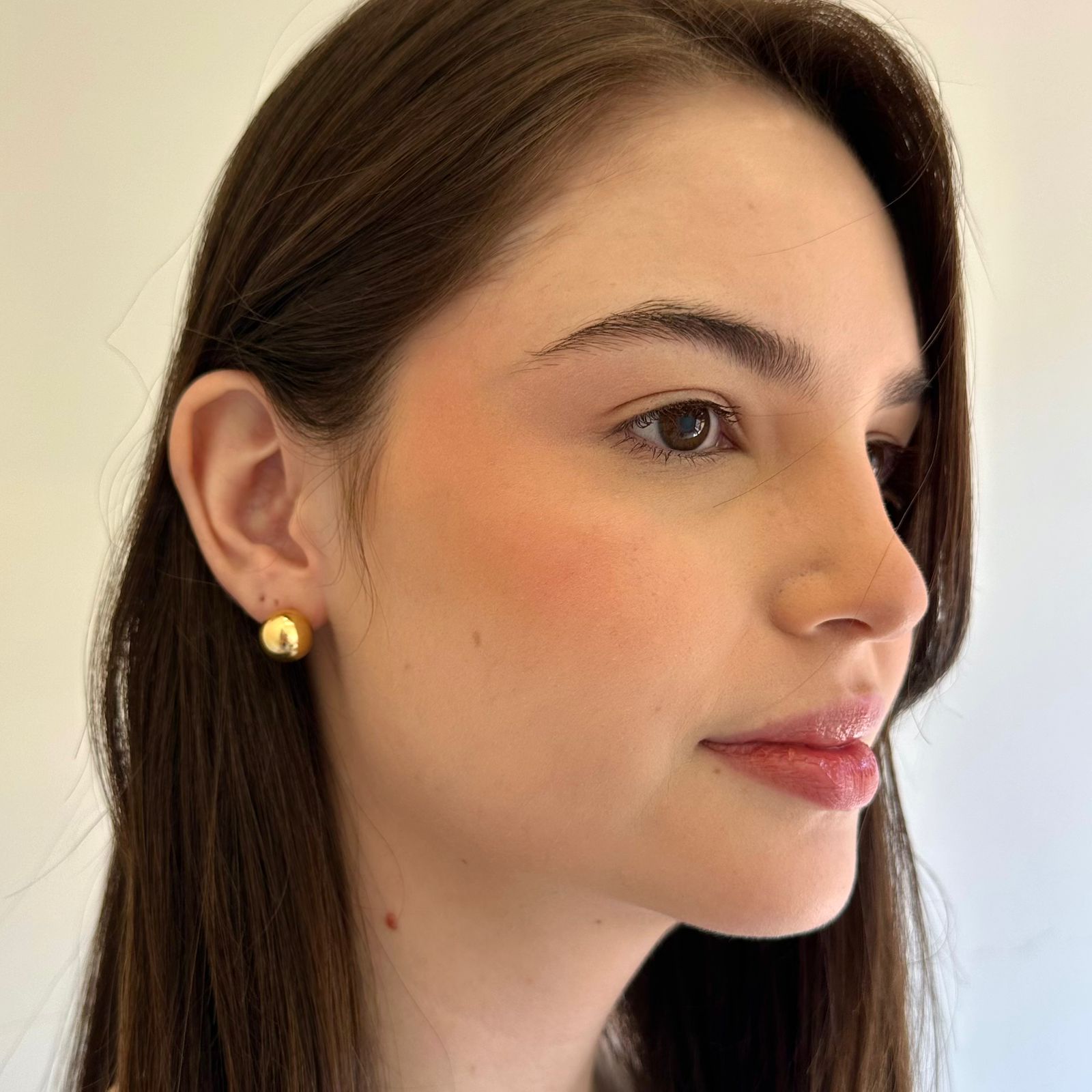 Brinco Bola Lisa Banhado a Ouro 18k - 12mm