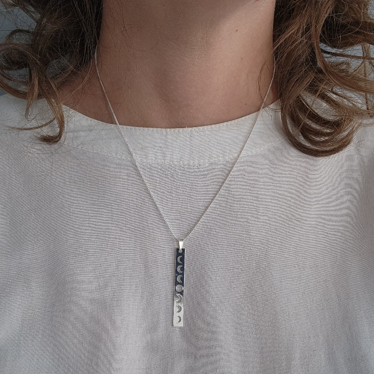 COLAR PRATA FASES DA LUA