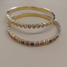 BRACELETE FO ZIRC CORA  COLORIDO BAGUETE