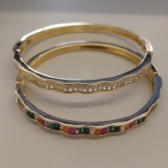BRACELETE FO ZIRC COLORIDO BAGUETE