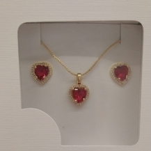 CONJ FO CORA VERMELHO CRAVEJADO