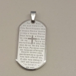 PINGENTE AÇO PLACA OVAL PAI NOSSO 20MM