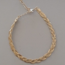 PULSEIRA FO TRANÇADA  4,5MM 17CM+ALONG