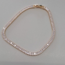 PULSEIRA FO ZIRC BAGUETE CRISTAL PALITO 3,5MM 18CM GANCHO