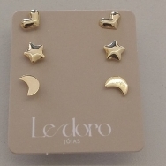 TRIO FO CORA  ESTRELA LUA LISA 5MM
