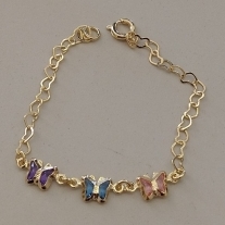 PULSEIRA FO INF 3 BORBOLETA CORR CORAÇÃO VAZ 13CM