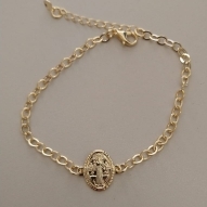 PULSEIRA FO SÃO BENTO OVAL ELOS  17CM + ALONG