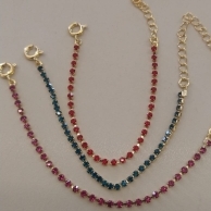PULSEIRA FO INF RIVIERA COLORIDA 2MM  11CM+ALONG