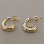 BRINCO FO MEIA ARGOLA LISA GOTA BASE OVAL 14MM