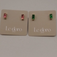 BRINCO FO ZIRC RETANGULAR ROSA VERDE 6MM