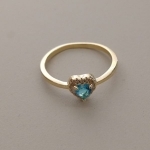 ANEL FO CORA ZIRC PEDRA AZUL 7MM