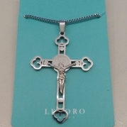 COLAR AÇO SÃO BENTO JESUS PENDURADO 33MM 70CM