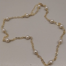 COLAR FO 12 PEROLAS 6MM CORR ELOS 40CM+ALONG