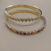 BRACELETE FO ZIRC CORA  COLORIDO BAGUETE