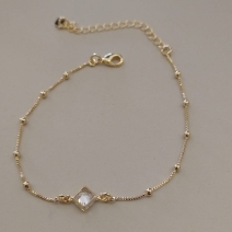 PULSEIRA FO 1 ZIRC VENEZ 10 BOLINHA LISA 17CM + ALONG