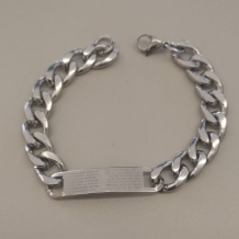 PULSEIRA AÇO PAI NOSSO PLACA GRUME 11MM 20CM