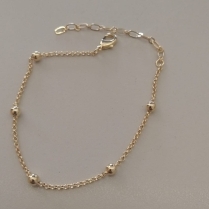 PULSEIRA FO 5 BOLA LISA 3MM ELO PORTUGUES 1,2MM 16CM+ALONG