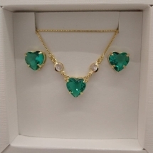 CONJ FO CORA ZIRC VERDE 10MM 2 ZIRC CORR VENZ 45CM + ALONG
