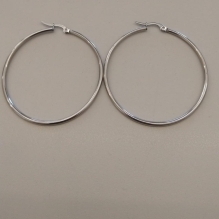 ARGOLA AÇO LISA 4CM 1.8MM FECHO ITALIANO