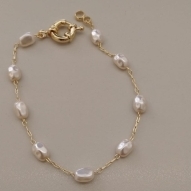 PULSEIRA FO 9 PEROLAS IRREGULAR CORR CARTIER FECHO BÓIA 18CM