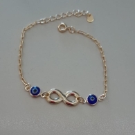 PULSEIRA FO INFINITO LISO 2 OLHO GREGO CORR CARTIER 17CM+ALONG