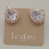 BRINCO FO GOTA ZIRC  CRISTAL 1 FIL CRAVEJ 11MM