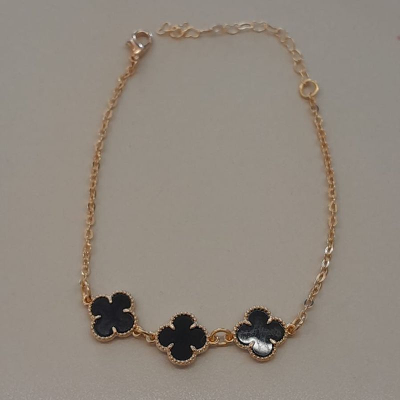 PULSEIRA FO 3 TREVO  6MM CORR CADEADO 18CM + ALONG