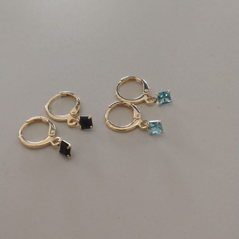 BRINCO FO ARG LISA PEDRA QDD PEND 4MM COLORIDO