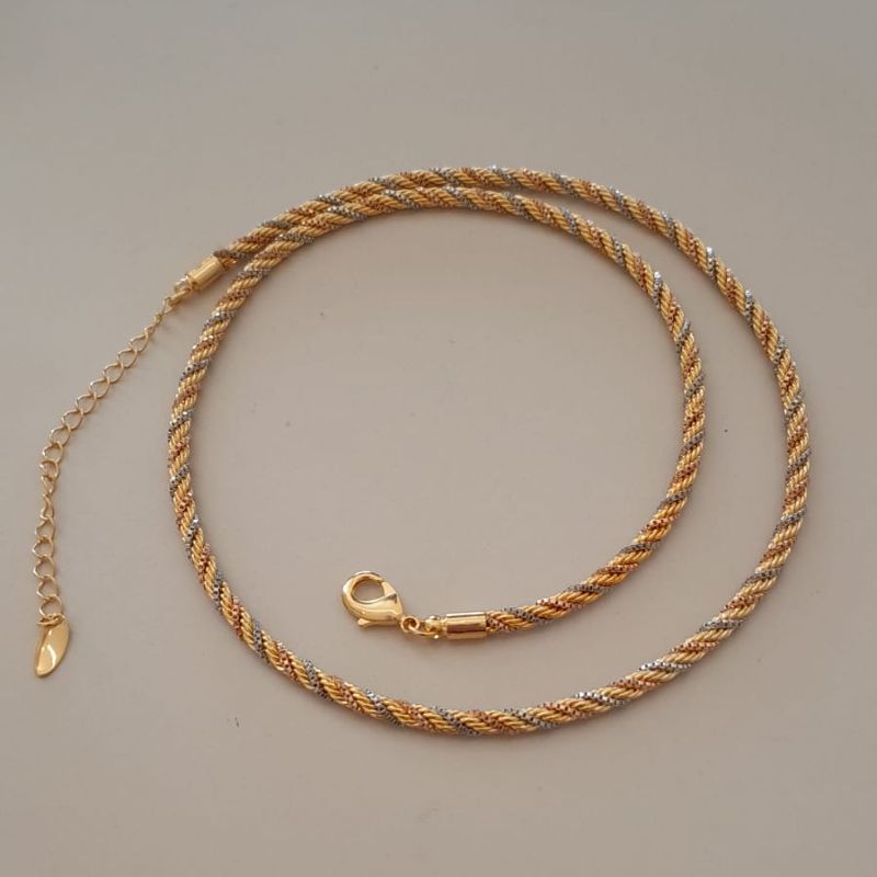 COL FO CORDÃO BAIANO 3 CORES 3MM  45CM+ALONG