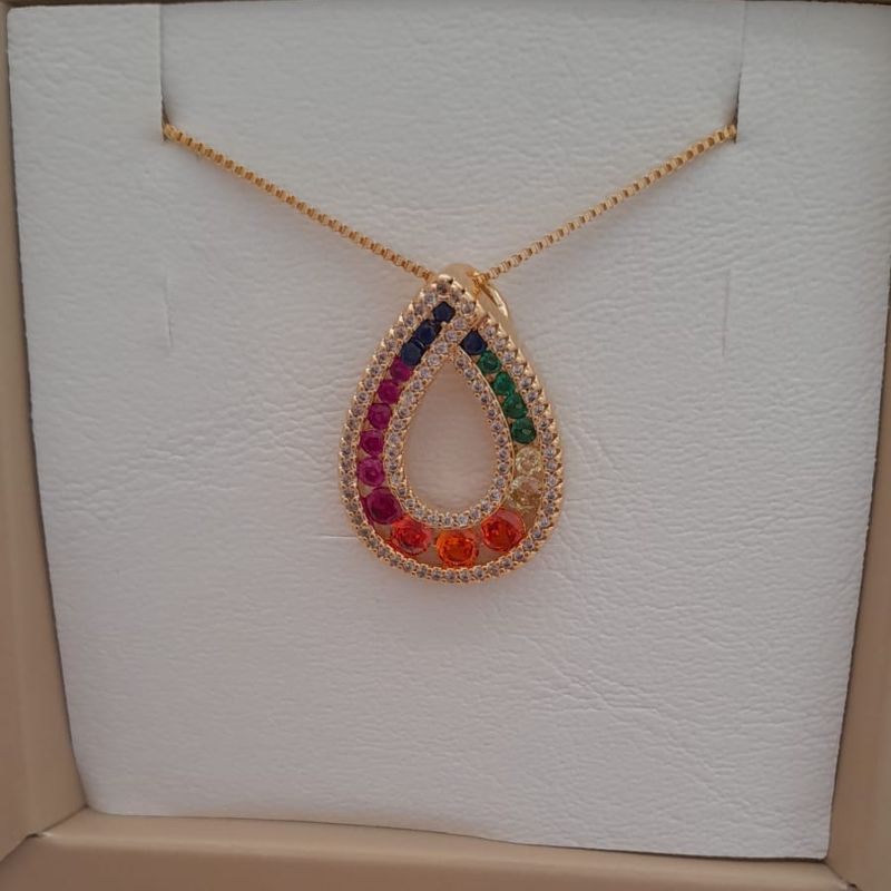CONJ FO GOTA ZIRC RDD COLORIDO CRISTAL 18MM VENZ 45CM