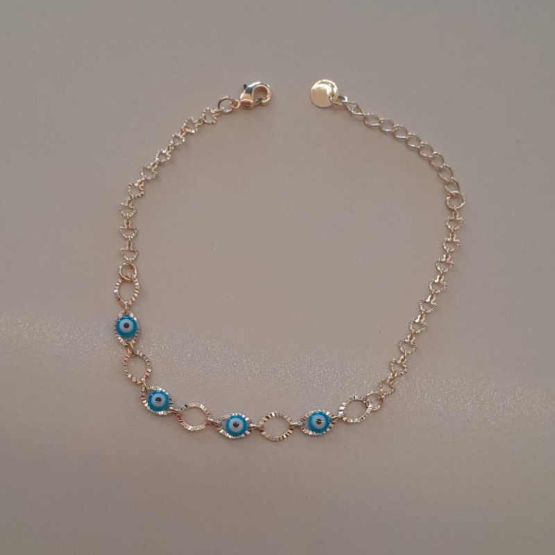 PULSEIRA FO 4 OLHO GREGO CORR TRABALHADA 18CM + ALONG