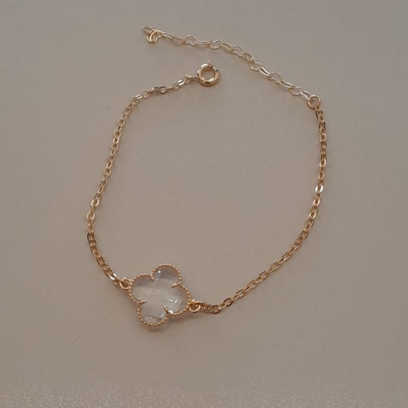 PULSEIRA FO TREVO CRISTAL CORR CARTIER 17CM + ALONG