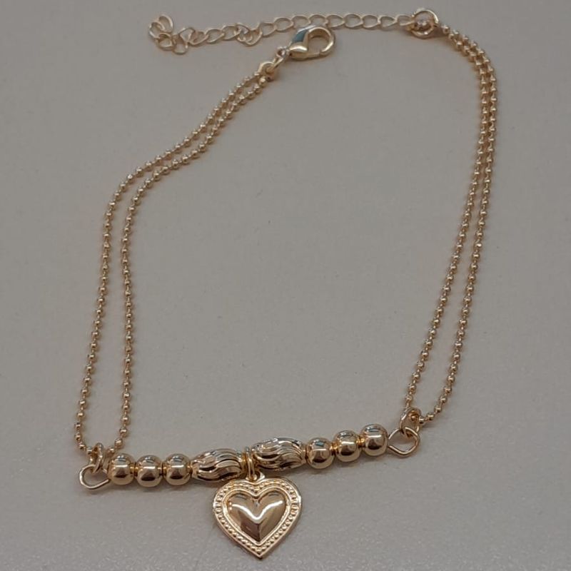 PULSEIRA FO CORR DUPLA BOLINHA CORA PEND 18CM + ALONG