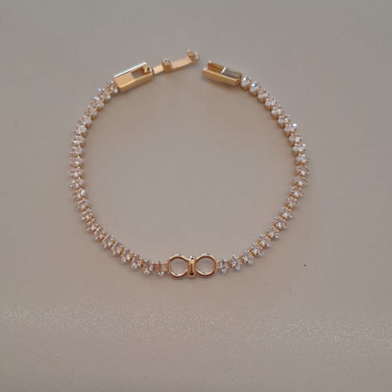 PULSEIRA FO ZIRC OVAL INFINITO  FECHO TRAVA  16CM