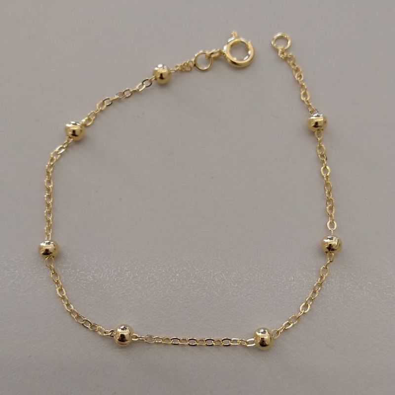 PULSEIRA FO 7 BOLAS LISA 3,5MM CORR CADEADO 18CM