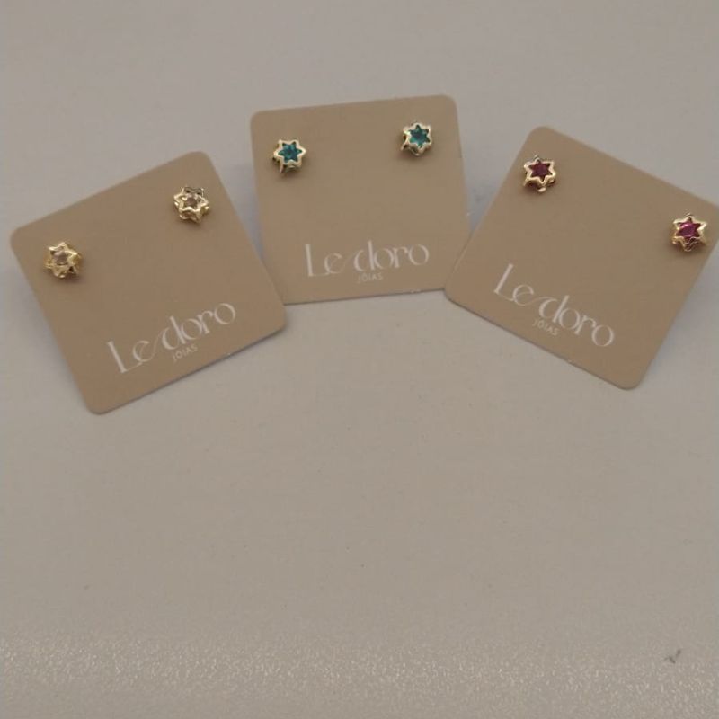 BRINCO FO BABY ESTRELA ZIRC COLORIDA 4MM
