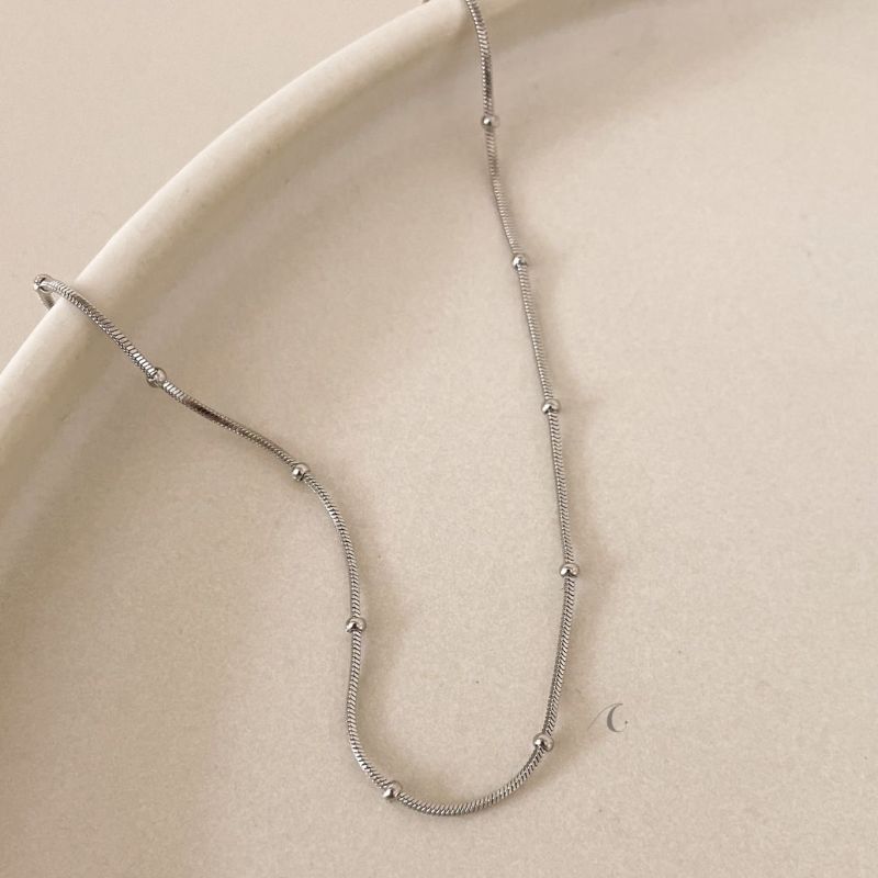 CHOKER ACO BOLINHA LISA RABO DE RATO 50CM