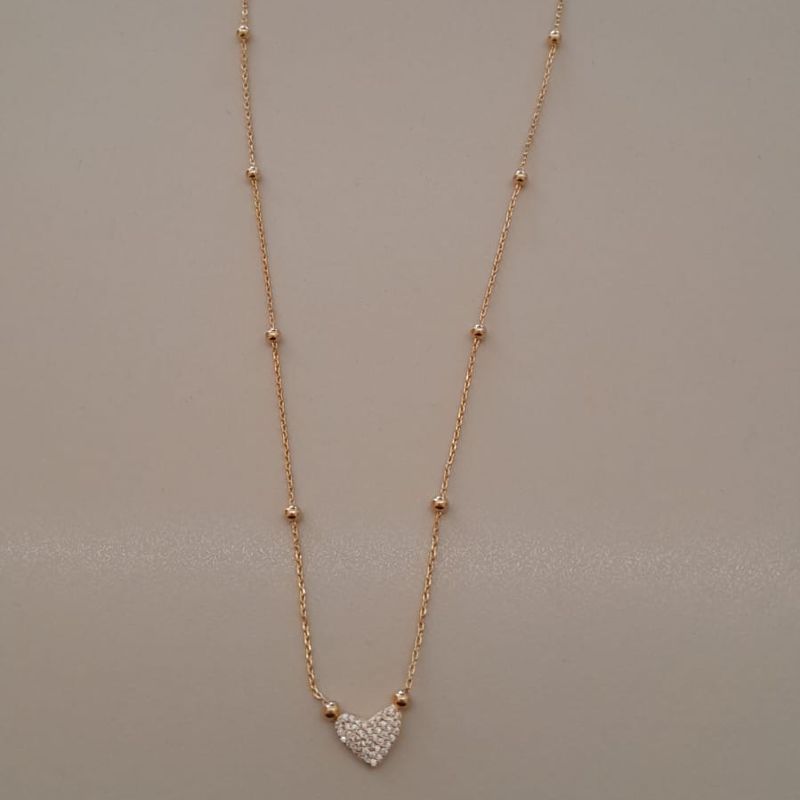 COLAR FO CORRENTE CARTIER BOLINHA CORA CRAVEJ 45CM+ALONG