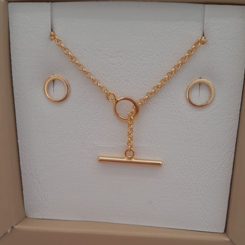CJ FO CHOKER CIRCULO 8MM CORR ELO PORTUGUE 35CM FECHO TOGGLE
