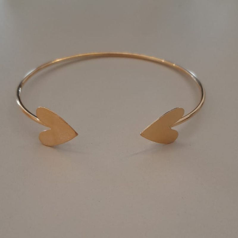 BRACELETE FO LISO CORA DUPLO  CHAPA FOSCO