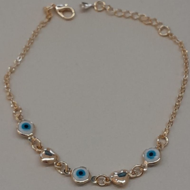 PULSEIRA FO 3 OLHO GREGO 2 CORA LISO CORR CARTIER 17CM + ALONG