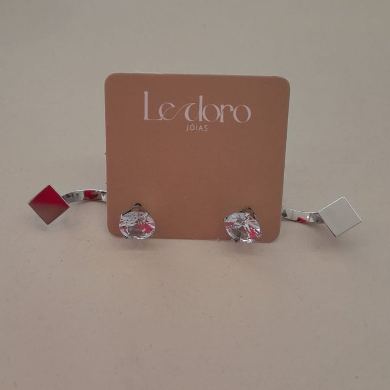 BRINCO ACO EAR CUFF ZIRC RDD 6MM PLACA LISA PEND