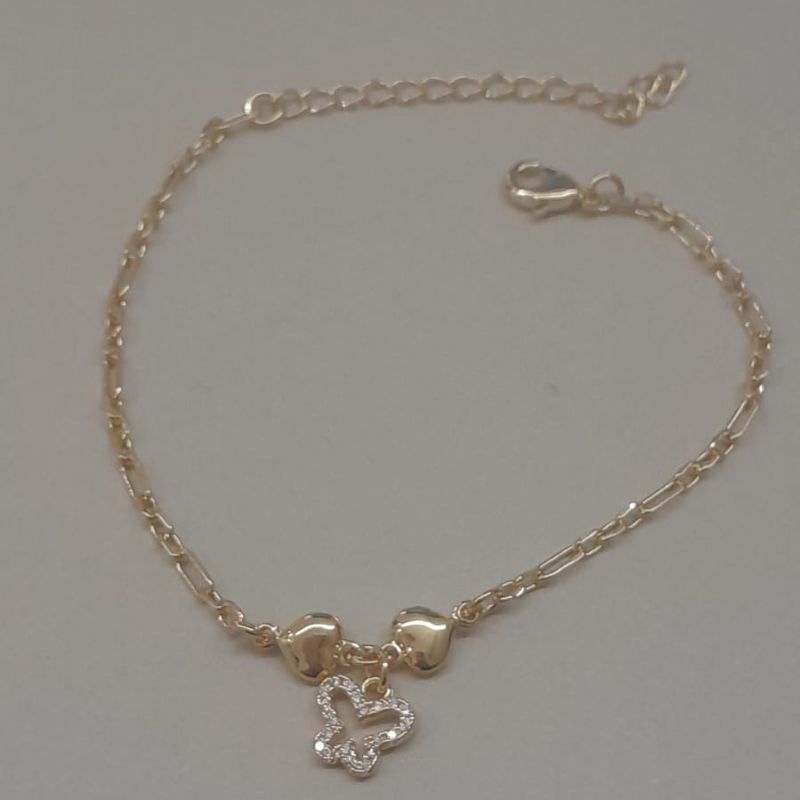 PULSEIRA FO 2 CORA BORBOLETA PEND CRAVEJ CORR CARTIER 16CM + ALONG
